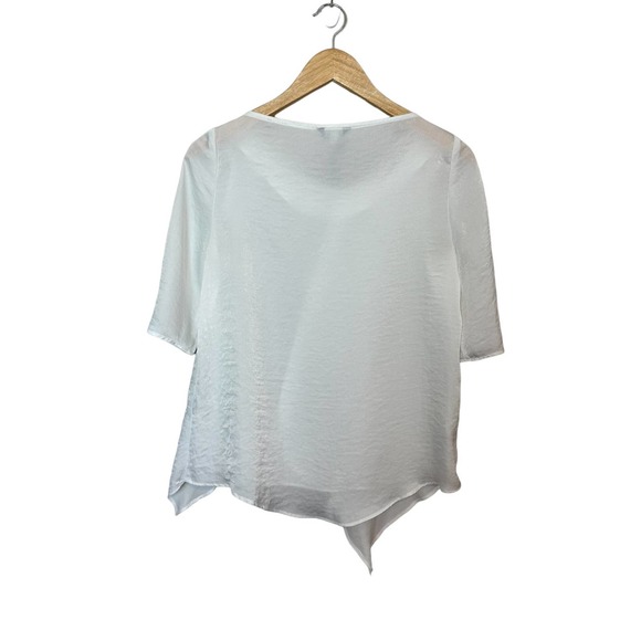 Elisa Rivera White Short Sleeve Blouse Size ES 36 US Small - Picture 8 of 9